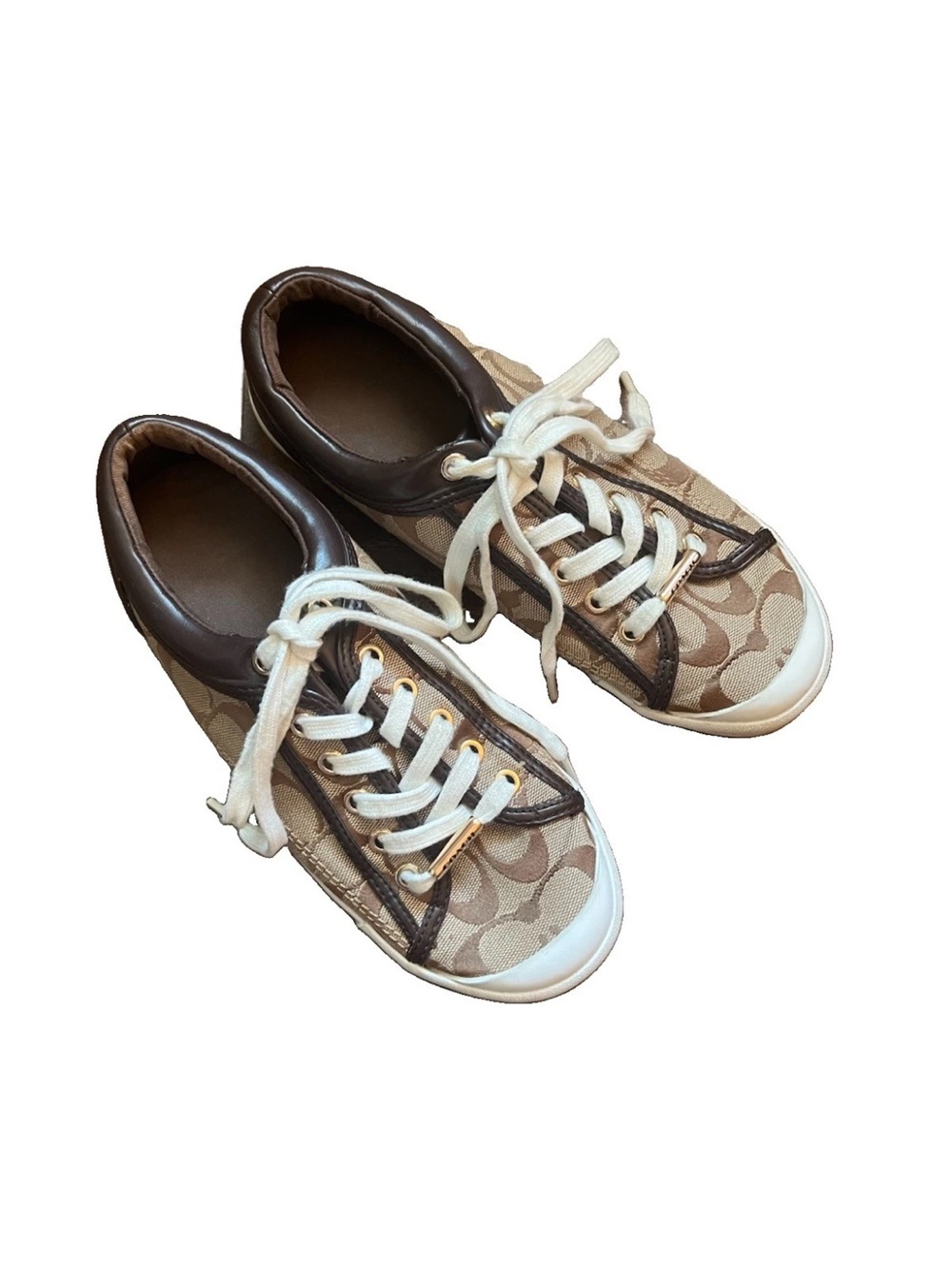 Coach Francesca Logo Low Canvas Leather Women’s Size 7 1/2
